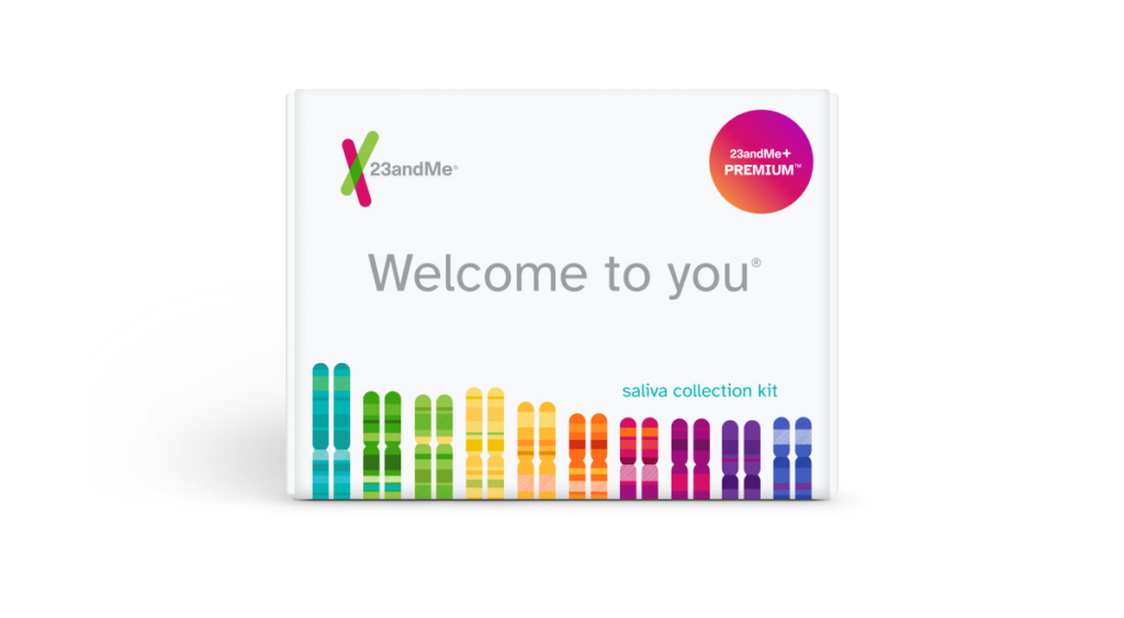 Image of the 23andMe Premium+ kit package.